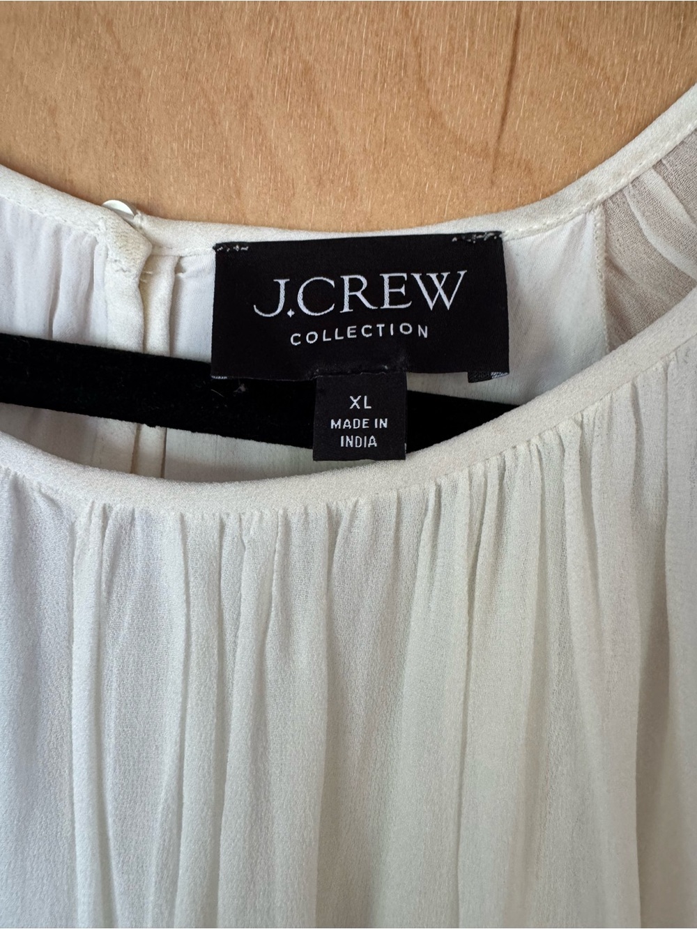 J crew white sheer chiffon long sleeve blouse size XL - Picture 4 of 4